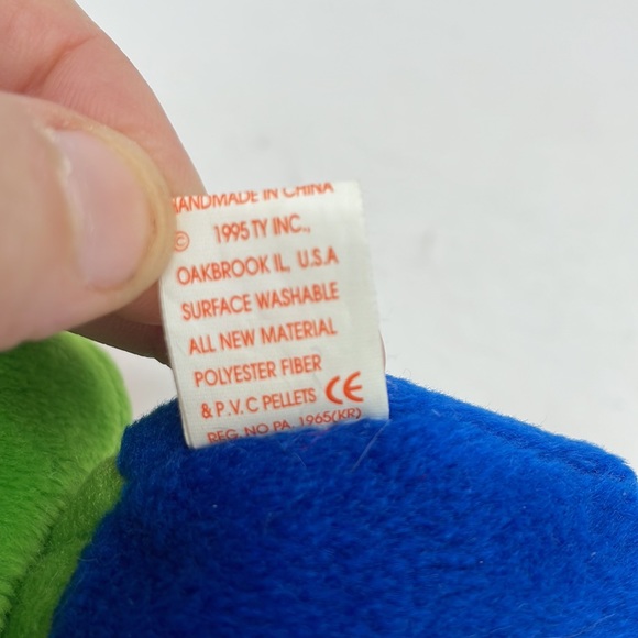Vintage 1995 TY Beanie Baby Inch the Worm Date of Birth 9-3-1995 - Picture 7 of 8